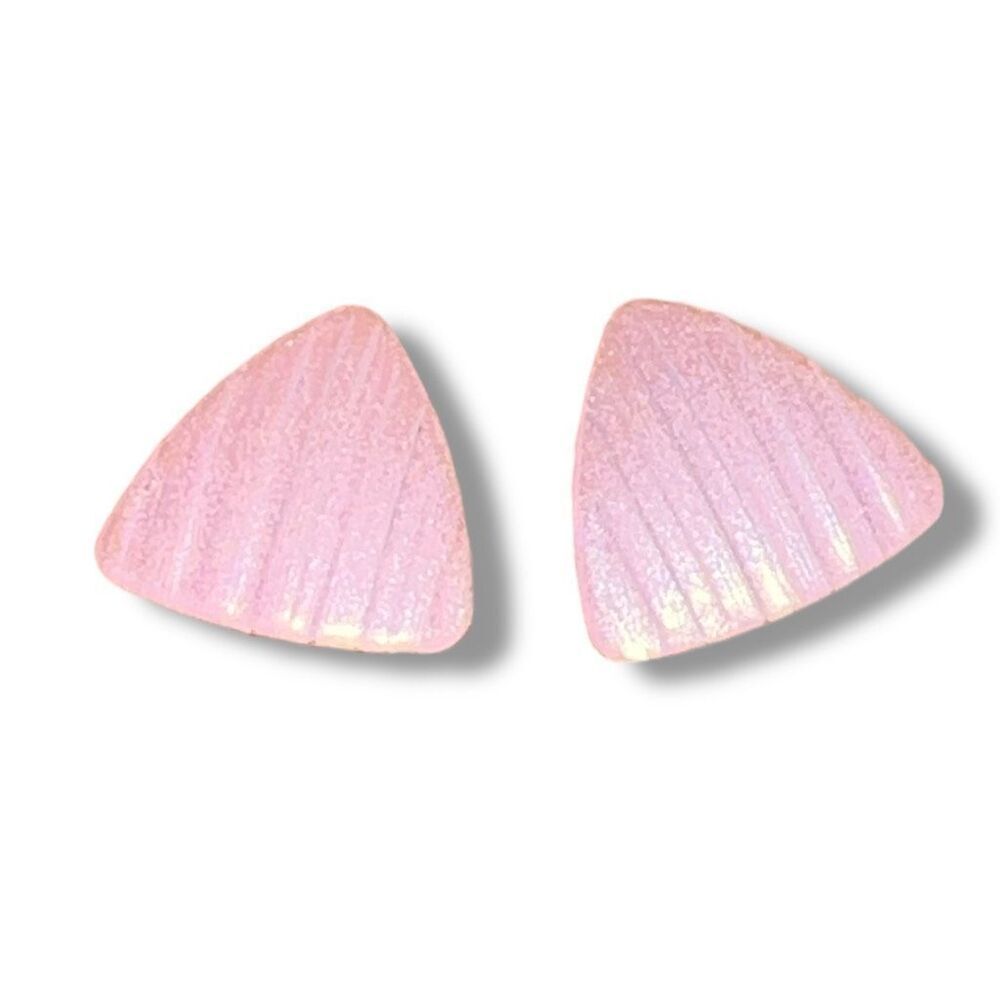 Bundle Sale 3 for $15 | Pink Metal Ridged Triangle Stud Earrings
